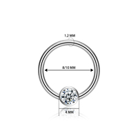Anneau de piercing en titane G23 16G multicolore avec boule captive pour septum, nez, oreille, daith, hélix, tragus - Bijoux de corps