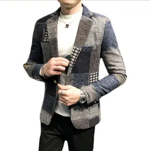 2022 Men's Blazer Fashion Spring Summer Clothing Male Suit Jacket Gradient Color Casual Slim Fit Fancy Party Singer Blazzer Coat
