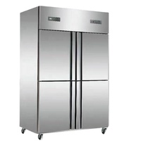 Congélateur de cuisine vertical à 4 portes, réfrigérateur, réfrigérateur à congélateur supérieur, équipement de réfrigération