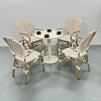 Meubles de jardin modernes, chaise de café en aluminium d'extérieur, empilable, durable, ensemble de table à manger, utilisation pour restaurant, boutique, café