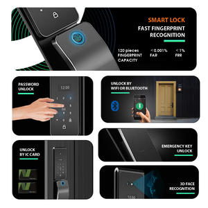 WIFI Tuya APP Smart serratura <span class=keywords><strong>porta</strong></span> in alluminio Cerraduras Inteligentes impronta digitale <span class=keywords><strong>interna</strong></span> senza chiave impermeabile impugnatura Smart Lock - Product Image 6