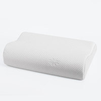 Oreillers ergonomiques en mousse à mémoire de forme ondulée, oreiller cervical pour soulager les douleurs au cou, pour dormeurs sur le côté, le dos ou le ventre, avec housse amovible en soie glacée