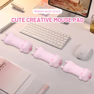 Factory Custom Cartoon Cute Wrist Rest Mouse Pad For Girl Office Practical Mouse Pad Keyboard Wrist Decompression Pinch Toy