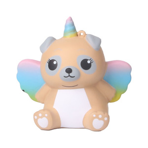 Cute Unicorn Dog With Rainbow Wings Silicone <b>Squishy</b> Toy For Promotional Activities - Product Image 1