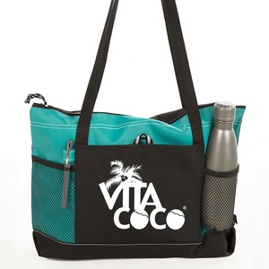 Eco Friendly Reusable Premium Multifunction Unisex Foldable 600D Polyester <strong>Zippered</strong> Shopping <strong>Tote</strong> <strong>Bag</strong> - Product Image 3