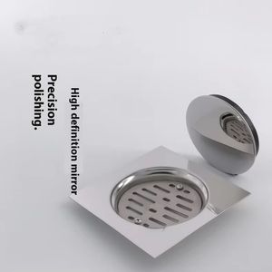 モダンデザインステンレス鋼201平方床排水ゴムリング15x 15cm研磨表面用ホテル浴室脱臭 - Product Image 6