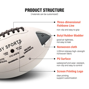 ลูกบอลรักบี้คุณภาพสูงมาตรฐานอเมริกัน ปี 2026 สำหรับการแข่งขัน ขายดี ราคาประหยัด ผลิตจากวัสดุ PVC - Product Image 4