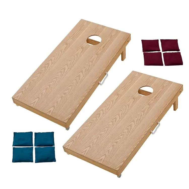 Conception personnalisée cornhole en bois jeu de société pouf sac lancer sports de plein air pour adultes