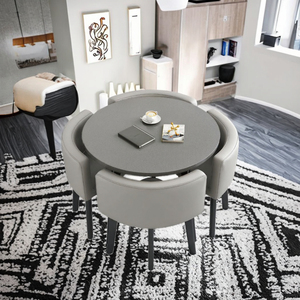 Moderne einfache Metall Casual Tisch Stuhl Kombination für Zuhause 4-Sitzer Esstisch in runder/quadratischer Form für Wohnzimmer - Product Image 2