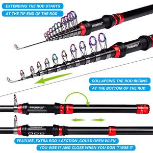 Juego de Cañas de Pescar <span class=keywords><strong>NARON</strong></span> de Carbono para Pesca en Mar, Caña de Largo Alcance, Carrete Giratorio, Juego Completo de Señuelos, Línea, Anzuelos y Equipo de Pesca - Product Image 5
