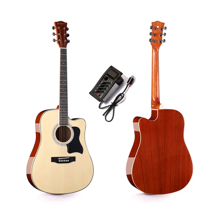 Nova chegada 41 Polegada guitarra elétrica acústica barata spruce top guitarra acústica para música cor natural