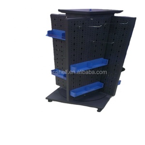 Estante de exhibición de supermercado Flexible metálico de cuatro lados con ruedas de un solo lado perforadas de Servicio Ligero Acceso conveniente - Product Image 4