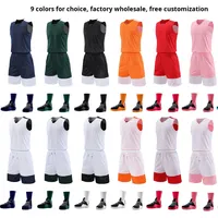 Ensemble de pantalons de basket-ball double face pour adultes et enfants, vente en gros rapide, maille respirante, 100% polyester, patchwork, motif 3D, tendance, marque