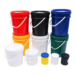 Cubeta Redonda para <span class=keywords><strong>Pintura</strong></span>, <span class=keywords><strong>Blanca</strong></span> y Negra, Cubeta Industrial de Plástico de 5 y <span class=keywords><strong>25</strong></span> <span class=keywords><strong>Litros</strong></span> con Tapa - Product Image 2