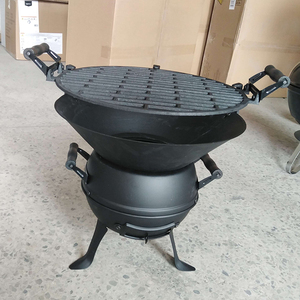 Barbecue rond à charbon de bois en fonte, foyer facile à nettoyer, poêle de cuisine, feu de joie domestique - Product Image 6