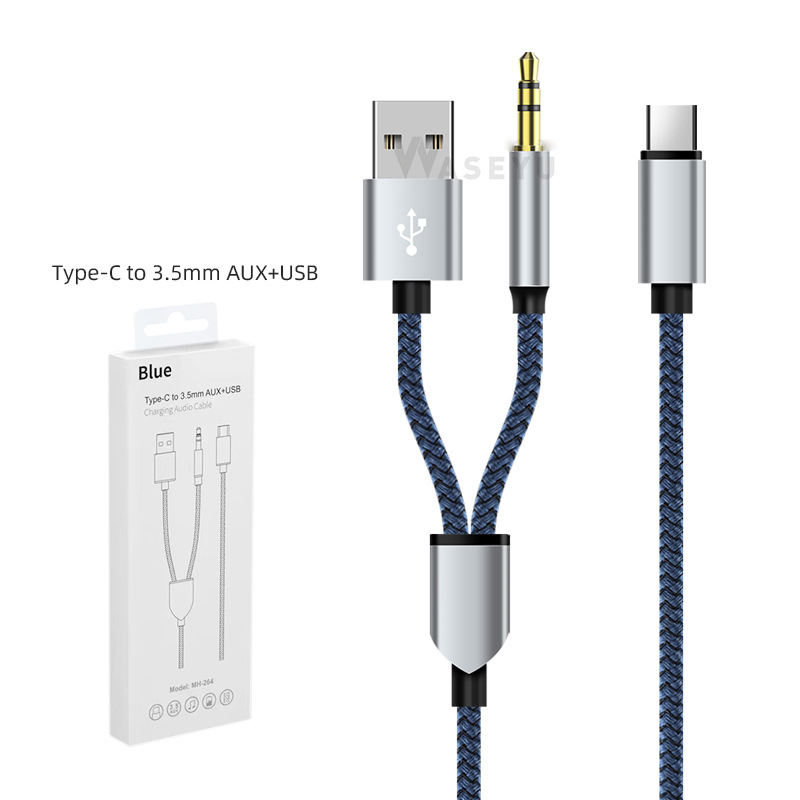 Blue: MH-264 Type-C to 3.5mm+USB