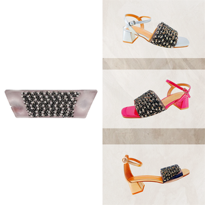 Прямые продажи фабричные акриловые заклепки со стразами модные аксессуары женские дышащие сандалии из искусственной кожи с ремешками для обуви - Product Image 1