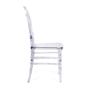 Chaises de mariage transparentes américaines Phoenix, chaise d'appoint empilable à dossier Queen Anne en transparent, chaises en polycarbonate pour événements - Product Image 2