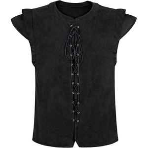 Amazoned Viking Pirate Suede Vest Renaissance Halloween <span class=keywords><strong>Cosplay</strong></span> Túnica Disfraz Proveedor al por mayor - Product Image 4