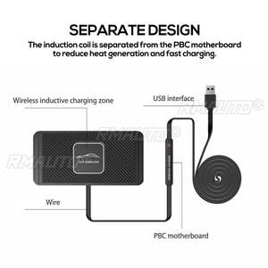 Chargeur sans fil Qi 10W pour iPhone, station de charge, chargeur pour console centrale de voiture, compatible avec BMW 320i 330i, Audi, Mercedes - Product Image 4