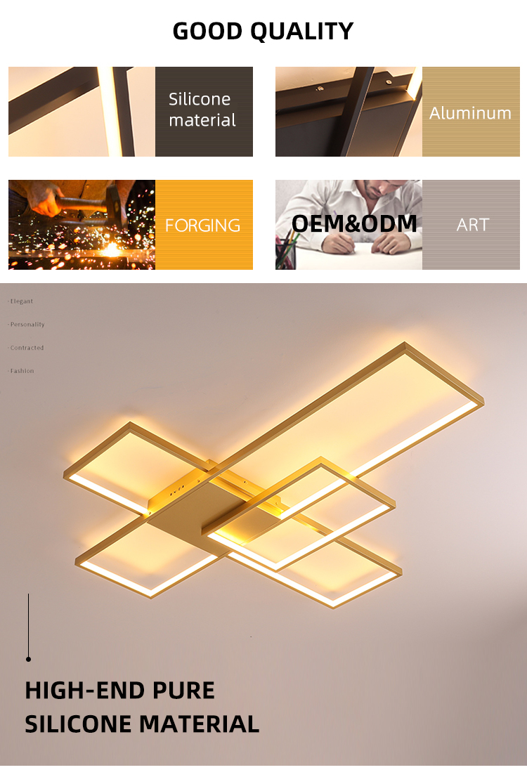 New Design Concise Style Indoor Living Room Bedroom Square Modern Led Ceiling Light