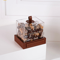 Boîte de rangement transparente en acrylique personnalisée pour desserts, bonbons, noix, emballage vide, boîtes cadeaux de luxe en cuir pour le Ramadan, chocolats, dattes