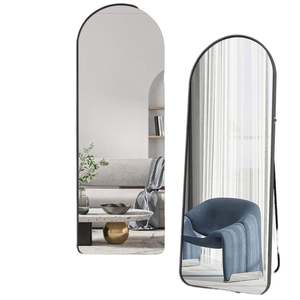 Miroir mural en verre argenté en aluminium de luxe sur mesure, grand, moderne, arqué, incassable, sur pied, pour se préparer, en aluminium incassable - Product Image 5