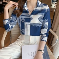 Nouvelle Mode 2024 Blouses et Chemises Imprimées OEM pour Femmes Manches Longues Printemps Automne Blusas Mujer