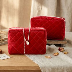 Sac de maquillage réutilisable portable en velours vintage écologique avec logo personnalisé, grand format, fermeture éclair, pour femmes, étui à cosmétiques - Product Image 1