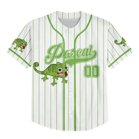 Maillot de baseball personnalisé avec broderie, motif caméléon Pascal mignon, OEM POD, nom et numéro personnalisés, haut de sport pour enfants