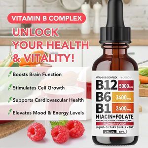 Suplementos Sublinguales de <span class=keywords><strong>Vitamina</strong></span> <span class=keywords><strong>B12</strong></span>+B6 OEM, Gotas Líquidas de Complejo Vitamínico <span class=keywords><strong>B</strong></span> Todo en Uno con <span class=keywords><strong>B12</strong></span>, B6 y B1 para el Metabolismo Inmunológico y Energético - Product Image 4