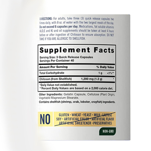 OEM/ODM 도매 공급 하이 퀄리티 분말 나노 키틴 키토산 플러스 크롬 500 Mg 120 채식 캡슐 - Product Image 3