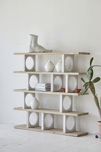 Metà del secolo stile moderno antico organico mobili Display accento legno armadio libreria con pino riciclato per soggiorno - Product Image 5