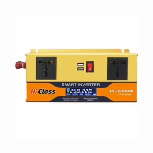 2000W 전원 인버터 수정 사인파 12V-32V/44V-66V 컨버터 Dc12v Ac220v 범용 인버터 12v 220v LCD 디스플레이