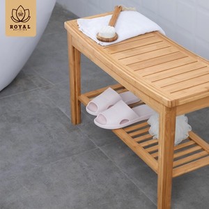 Ruoyi Bamboo Shower Stool 81.7x35.5x13cm Two Tier <b>Storage</b> <b>Bath</b> Bench Waterproof Non Slip Bathroom Furniture - Product Image 4