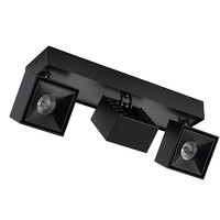 Downlight LED rotatif réglable à trois têtes Spot pliant moderne en aluminium Plafonnier noir pour scène de performance