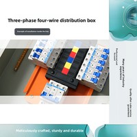 Boîtier de distribution triphasé à quatre fils IP55 pour intérieur/extérieur, protection de porte, installation électrique, barre omnibus double alimentation, chantier de construction