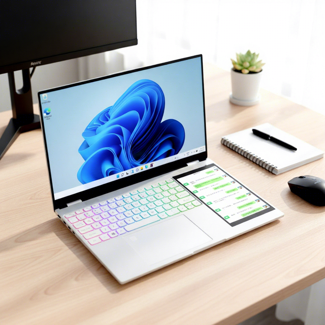 High Quality 15.6 Inch Dual Screen Business Laptop with 7 Inch Touch Screen 32GB & 1TB English Keyboard & IPS Panel in Stock