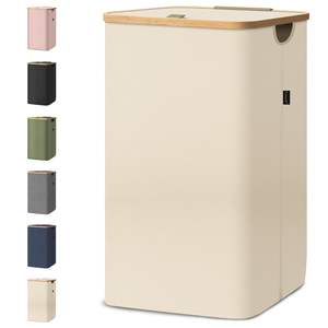 Suministro <span class=keywords><strong>de</strong></span> fábrica, cesto <span class=keywords><strong>de</strong></span> ropa sucia <span class=keywords><strong>de</strong></span> 110/140L con tapa, organizador alto <span class=keywords><strong>de</strong></span> papelera con asas <span class=keywords><strong>de</strong></span> bambú, cestas <span class=keywords><strong>de</strong></span> ropa sucia grandes - Product Image 1