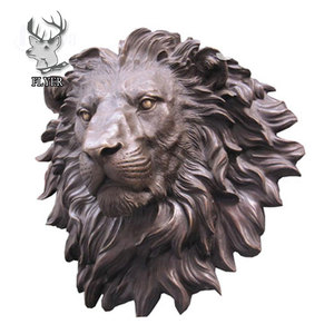 Escultura de pared 3D, <span class=keywords><strong>precio</strong></span> de fábrica, cabeza de león de fibra de vidrio de gran tamaño, escultura de León de resina colgante para decoración del hogar - Product Image 4