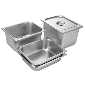 restaurant hotel Catering equipment supplies Stainless Steel Food Grade Gastronorm Food buffet Food Container GN Pan with lid