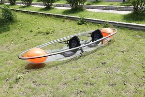 Doble asiento completo claro kayak tándem PC canoa transparente con paleta transparente - Product Image 2