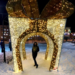 Giant Christmas <b>Gift</b> <b>Box</b> Motif Light for Outdoor Commercial Street Plaza Holiday Decoration and Illuminated Display - Product Image 1