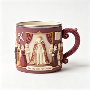 Tasse en polyrésine 3D gaufrée Andersen du Danemark, disponible en OEM et ODM, souvenir touristique danois, tasse à café ou à bière - Product Image 2