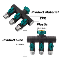 YOD OEM HVAC Contractor CNC 3 Way Quick Connect Outdoor 3 Outlet Water Faucet Manifold NSF 61 Certified Garden Hose Splitter