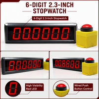 GANXIN Genauer 10-Sekunden-Challenge-Spiel-Timer mit 2,3 Zoll LED-Digitalanzeige und Kabelgebundenem Druckknopf für Start, Pause und Reset