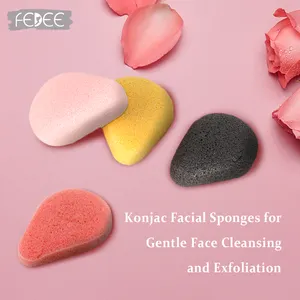 Hot Wholesale 100% Natural Konjac Facial Sponges Wash Face Cleaning Organic Konjac Body Exfoliating Sponge