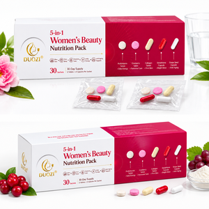 DUOZI Paquete de Nutrición y Belleza 5 en 1 para Mujer, 30 Sobres, Multivitamínico, Arándano, Colágeno, Glutatión, Semilla de Uva, Vegano, Natural, para Adultos - Product Image 1