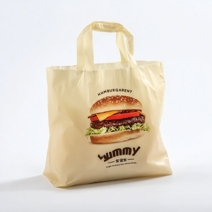 Conception de logo imprimé personnalisé LDPE/HDPE Sac à provisions en plastique à boucle souple étanche à l'humidité - Product Image 1