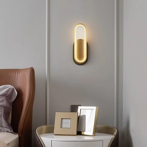 Copper Wall <b>Lamp</b> Modern Minimalist Bedroom <b>Bedside</b> Light LED <b>Touch</b> Control 20cm 31cm For Living Room Corridor - Product Image 3